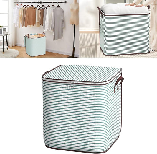 Large Blanket Storage, 180L Foldable Storage Bin, Clothes Storage Bags with Handle Zippers Blanket Organization for Bedroom Closet Comforter Sheets Pillow