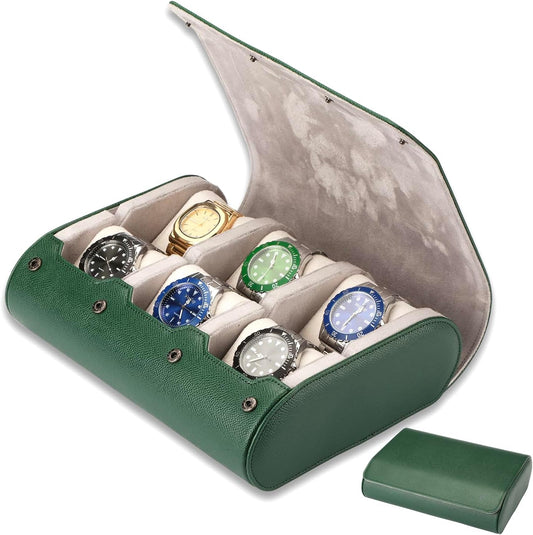 Watch Roll Travel Case for Men - Multifunctional Leather Watch Travel Cases Watch Display Box Cabinet ，Christmas Gift for Man/Woman/Office,daily watch case