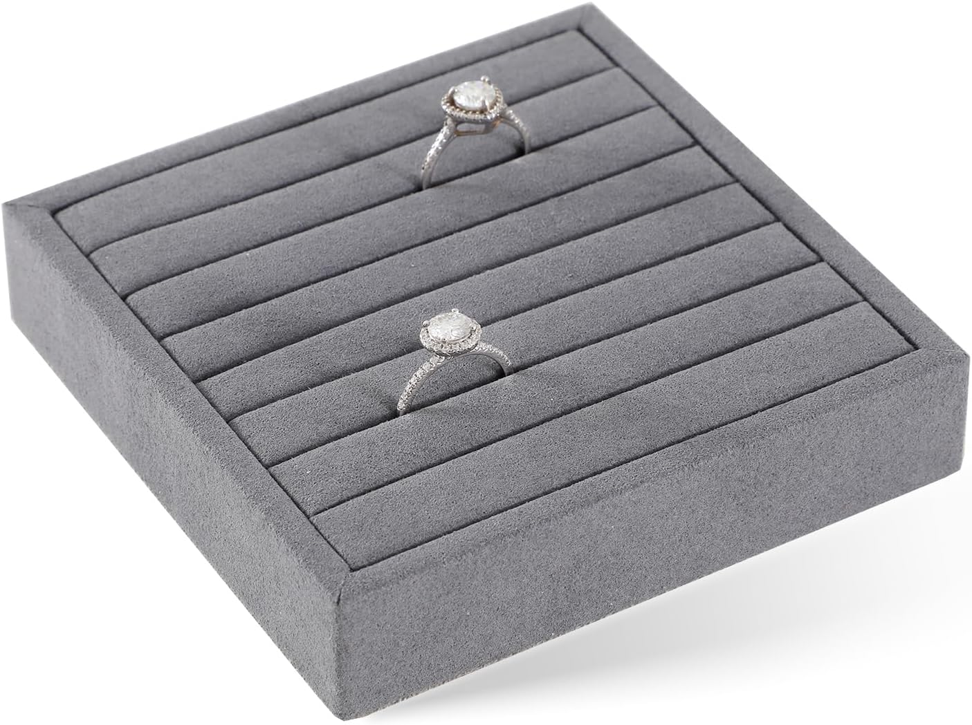Dark Blue Jewelry Display Tray Ring Necklace Earring Bangle Organizer Multifunctional Storage Case for Jewelry Showcase (Small Ring Tray(8 bars))