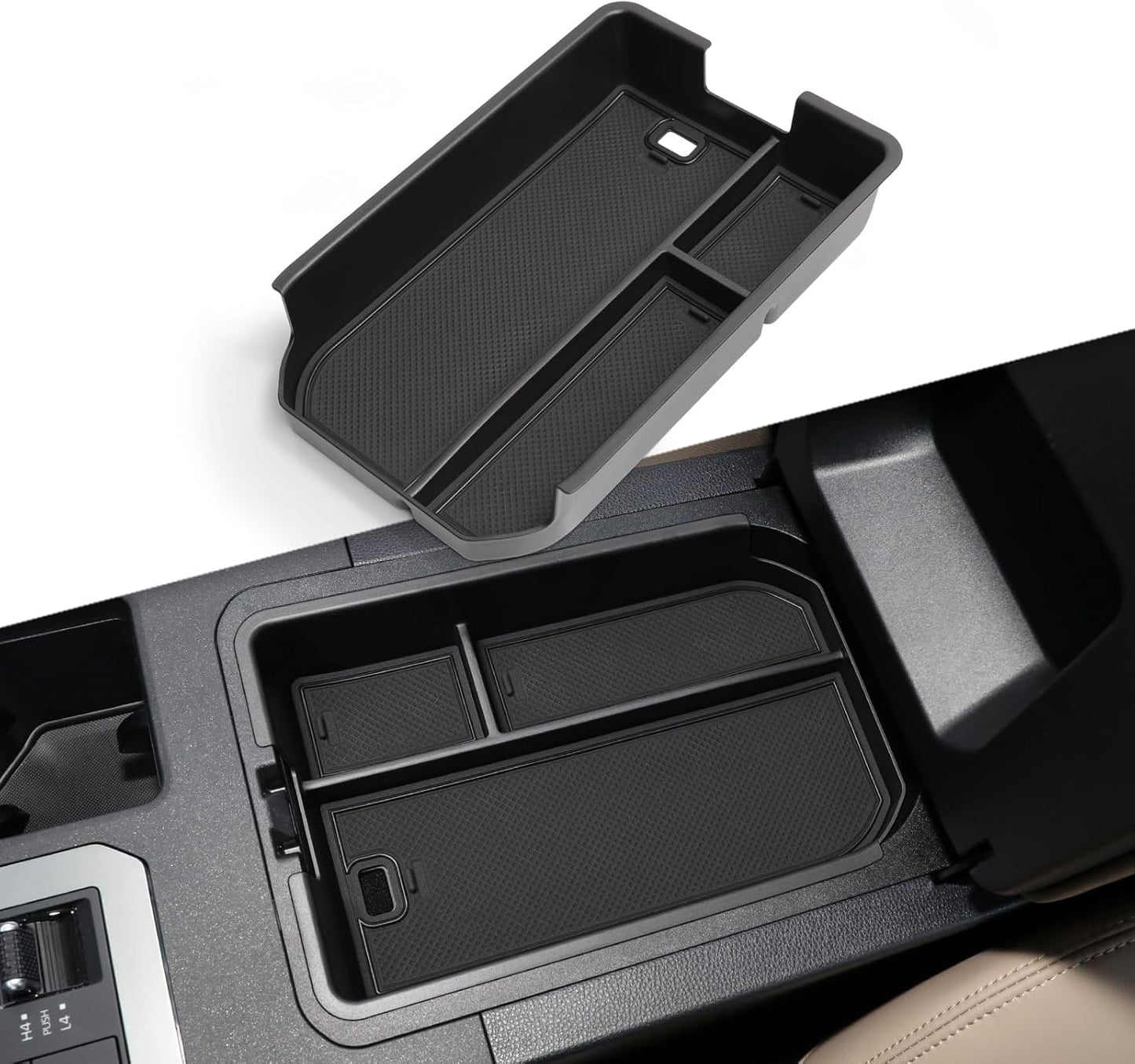 SMABEE Center Console Organizer Compatible with Toyota Land Cruiser 250 Prado J250 LC250 2024 2025 2026 Accessories Interior ABS Armrest Storage Box Tray Organizer Insert (Not Fit Cool Box)