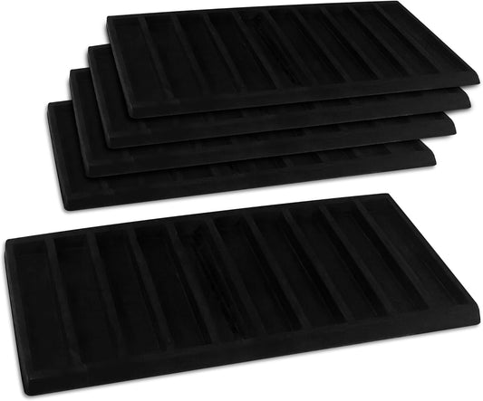 Novel Box 5 Pack 10-Slot Black Liner Jewelry Storage Tray Inserts 14.75x8.25x1 Inches - Jewelry Organizer Pad for Drawers & Store Displays - Jewelry Display Pads for Necklaces Bracelets & Chains