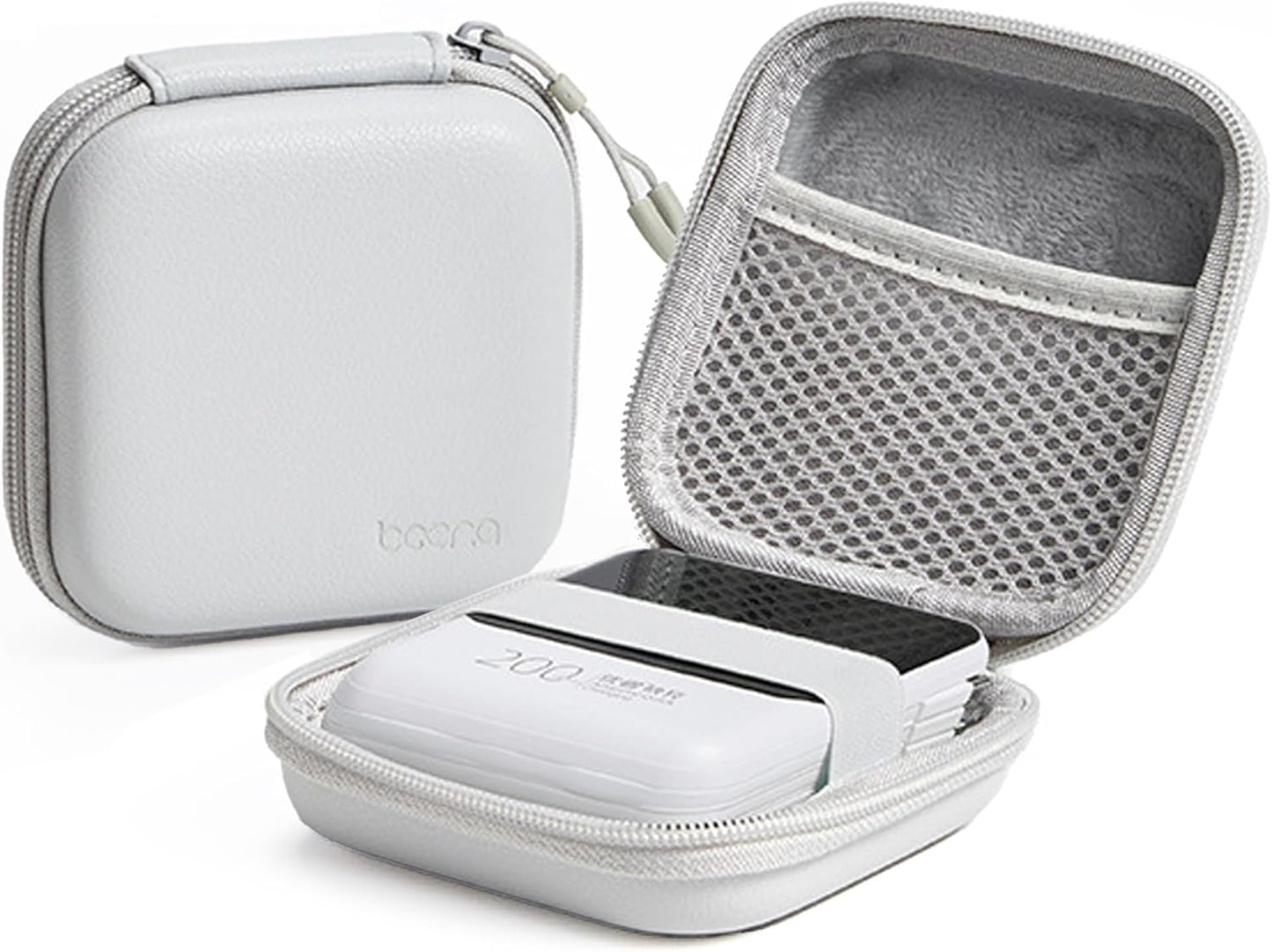 Charger Case for Macbook, Portable Tech Electronic Organizer Bag, Travel Storage Pouch for Laptop Accessories, MacBook Power Adapter, Charging Cords, USB, Power Bank (Light Grey, M)