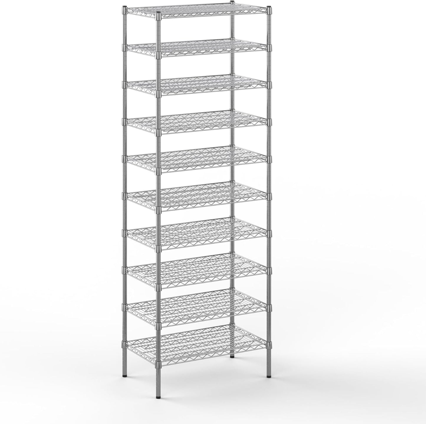18" Deep x 30" Wide x 86" Height Wire Shelving Kit | 10-Tier | NSF Commercial Storage Rack Unit