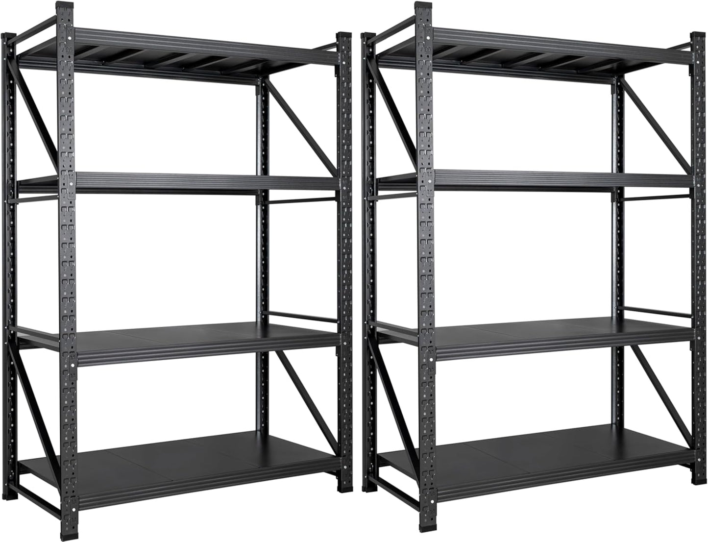 Set of 2 48" Wide Heavy Duty Garage Shelving Units,3000LBS 24 Deep Storage Shelves,Metal Garage Shelves,Large Storage Rack,Steel Shelf,Industrial Shelving for Shop,Warehouse,48" W x 24" D x 70" H