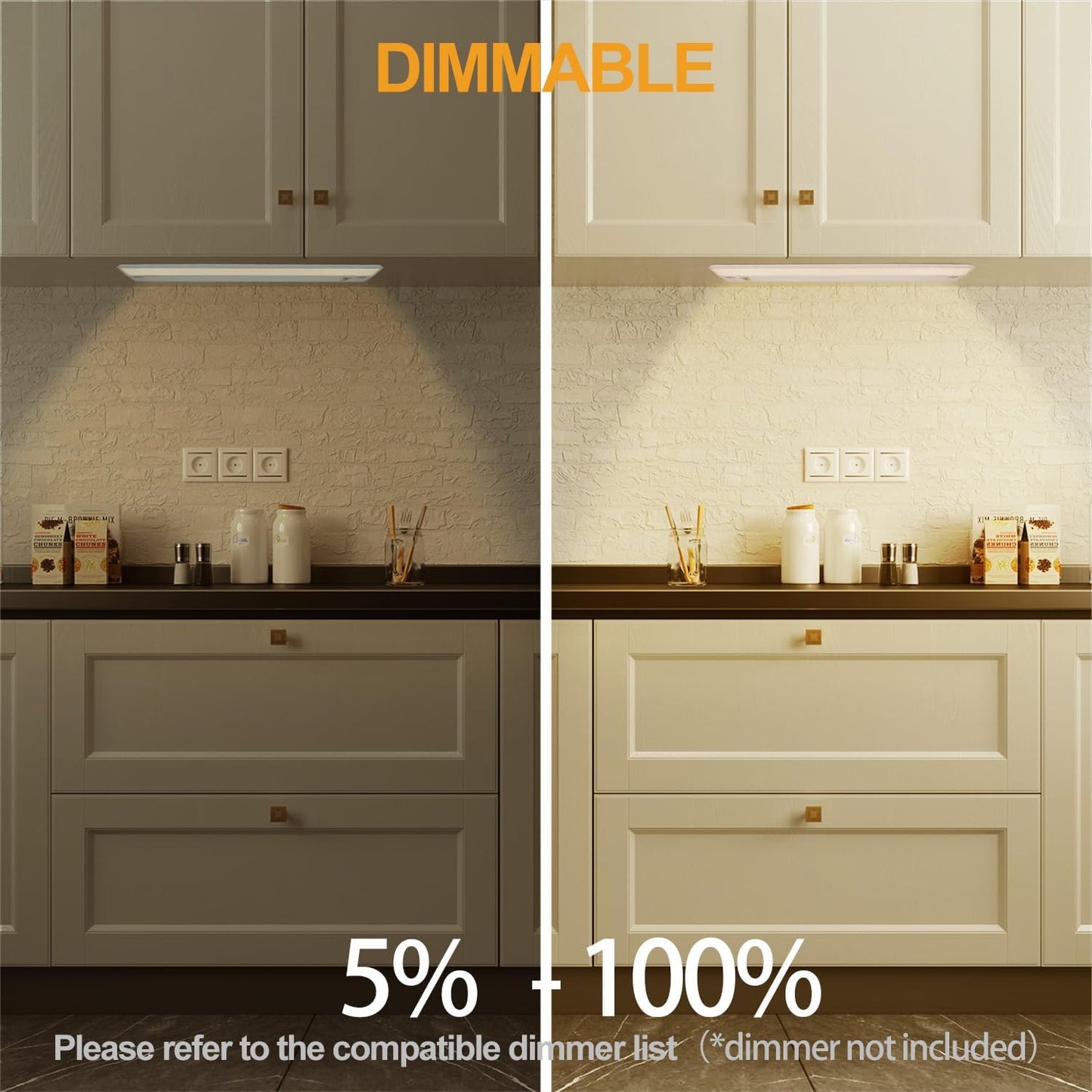 Ansen 3Packs of Under Cabinet Lights for Kitchen, 24in 18W 1237LM, Dimmable Hardwire Led Light for Closet, CRI>92, R9>90, 3 Color Temperature 3000K/4000K/5000K(Warm White, Cool White, Daylight)
