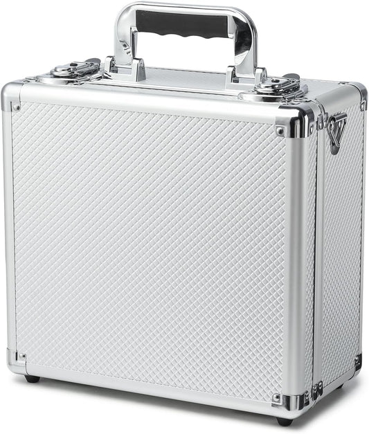 Multi color Card Storage Hard Case, Sports Card Collection Boxes,Trading Cards Cabinet, Card Holder, Toploader Box (Silver, Medium)