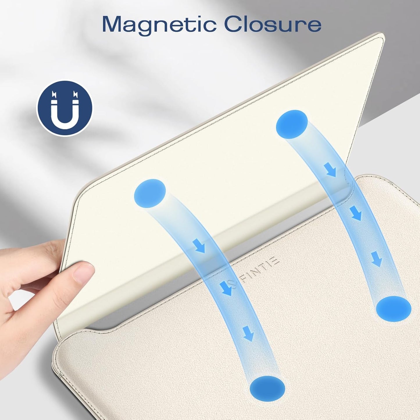 Fintie Sleeve Case for MacBook Air 13.6 A3240 A3113 A2681, Pro 14 A3434 A3401 A3185 A3112 A2992 A2918 A2779 A2442, MacBook Pro/Air 13 - PU Leather Slim Bag Cover with Stand Feature, Starlight