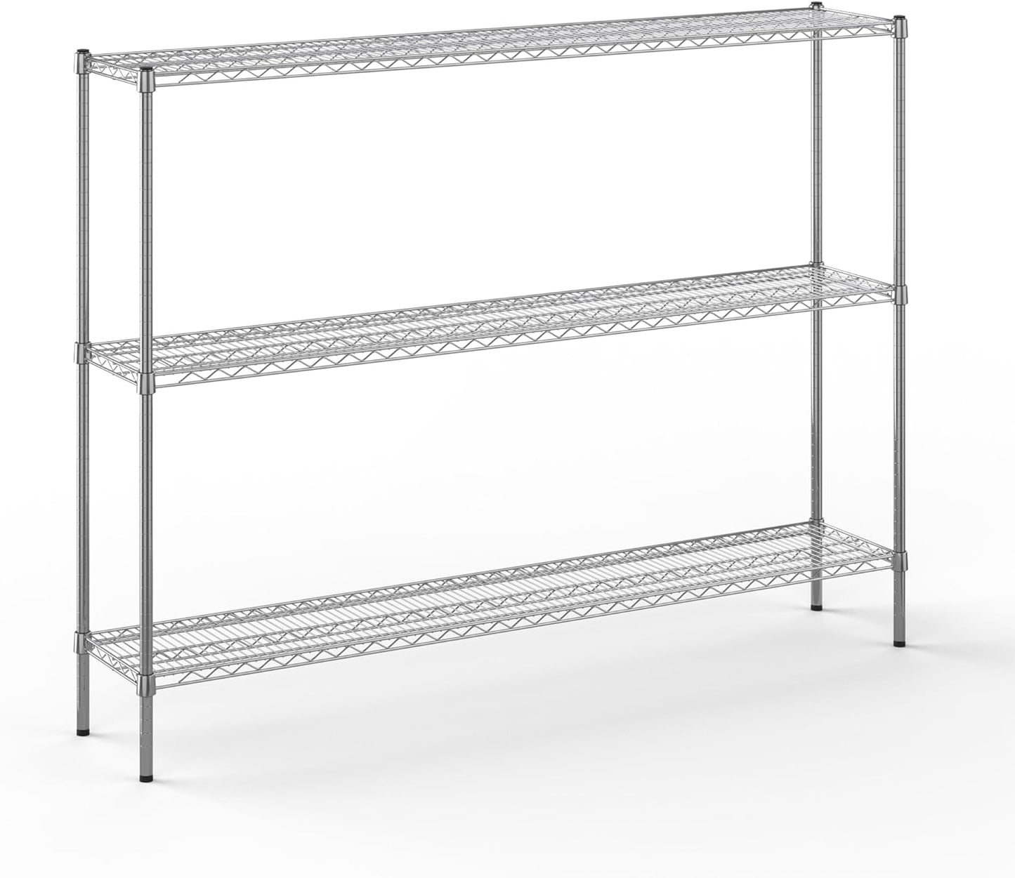 14" Deep x 72" Wide x 54" Height Wire Shelving Kit | 3-Tier | NSF Commercial Storage Rack Unit