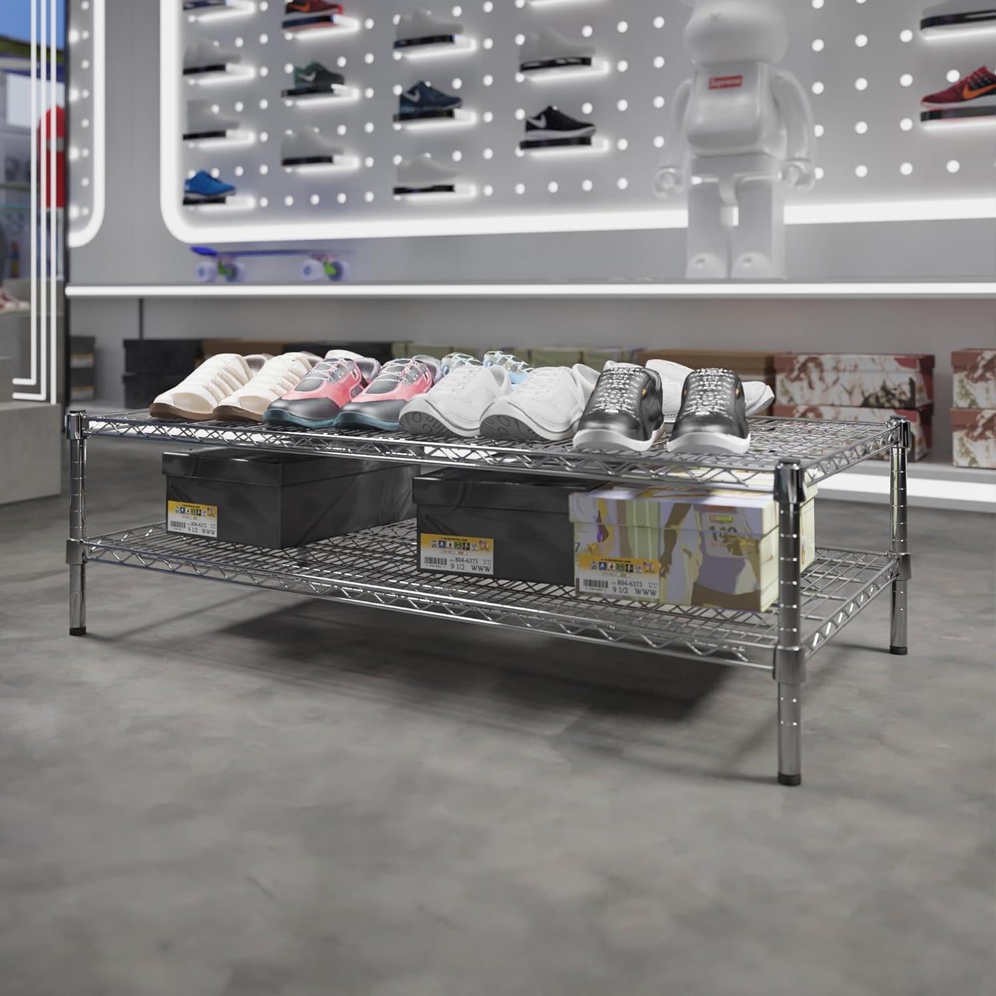 24" Deep x 48" Wide x 14" Height Wire Shelving Kit | 2-Tier | NSF Commercial Storage Rack Unit