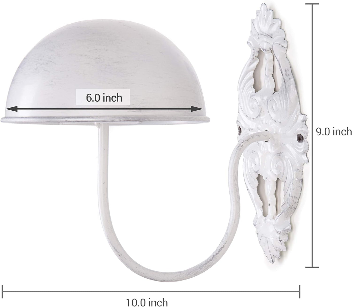 MyGift Hat Display Wall Mount,Set of 2 Wall-Mounted Black Metal Hat & Wig Display Racks (White)