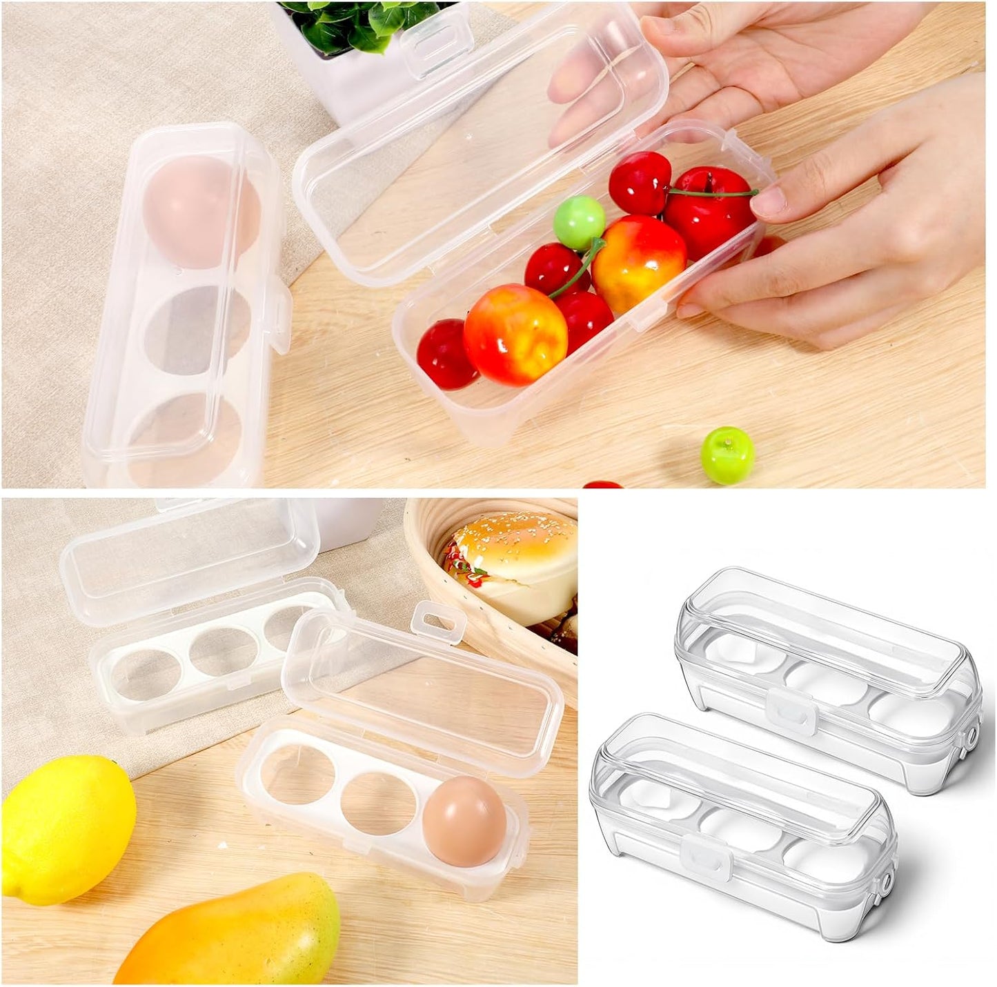 2 PCS Boiled Egg Container Boiled Egg Carrier Camping Eggs Carrier Container Hard Eggs Storage Bag Case for Camping, Outdoor, Hiking, Kitchen, Refrigerator, Trekking