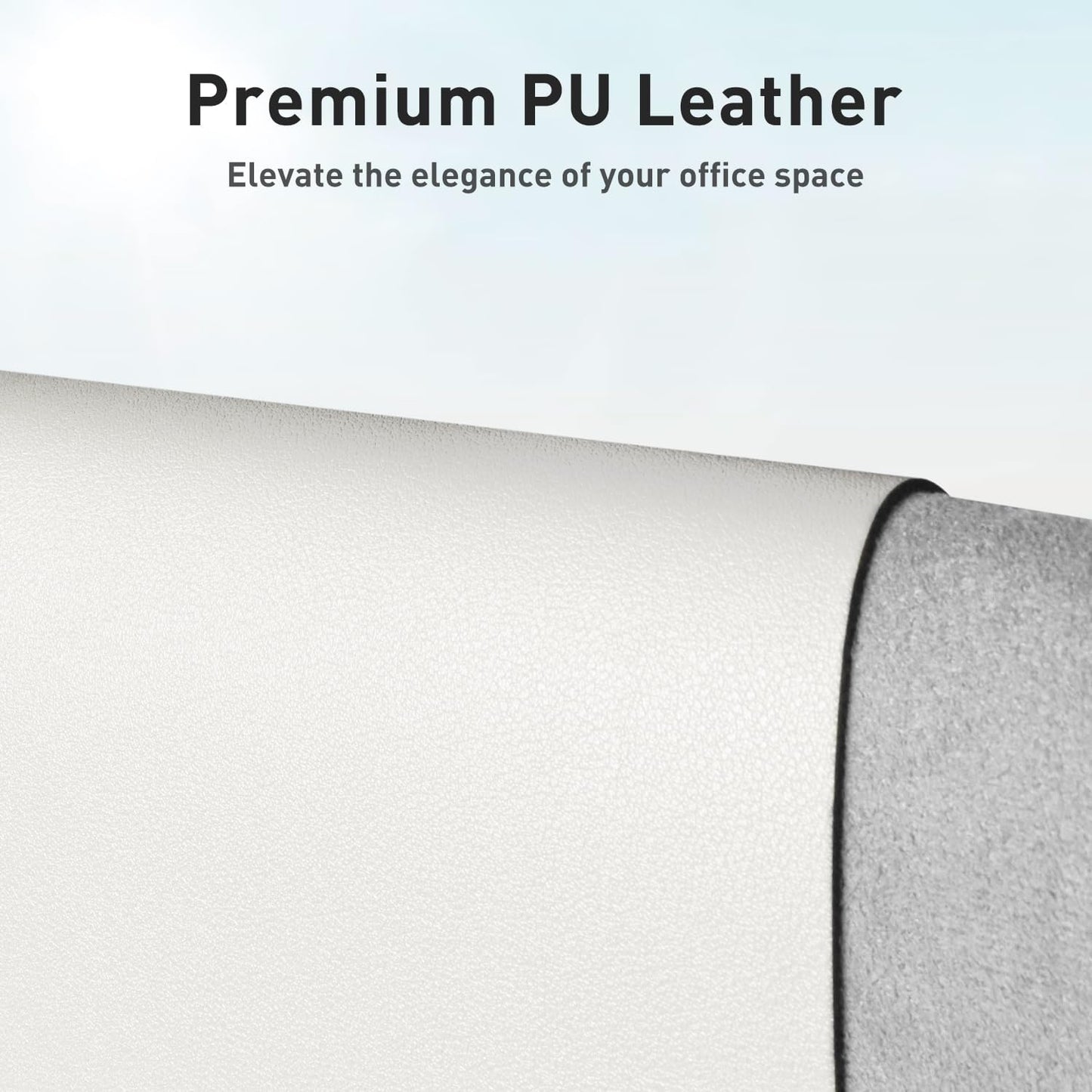 Aothia Leather Desk Pad Protector, Mouse Pad, Office Desk Mat, Non-Slip PU Leather Desk Blotter, Laptop Desk Pad, Waterproof Desk Writing Pad for Office and Home (23.6" x 13.7", Off-White)