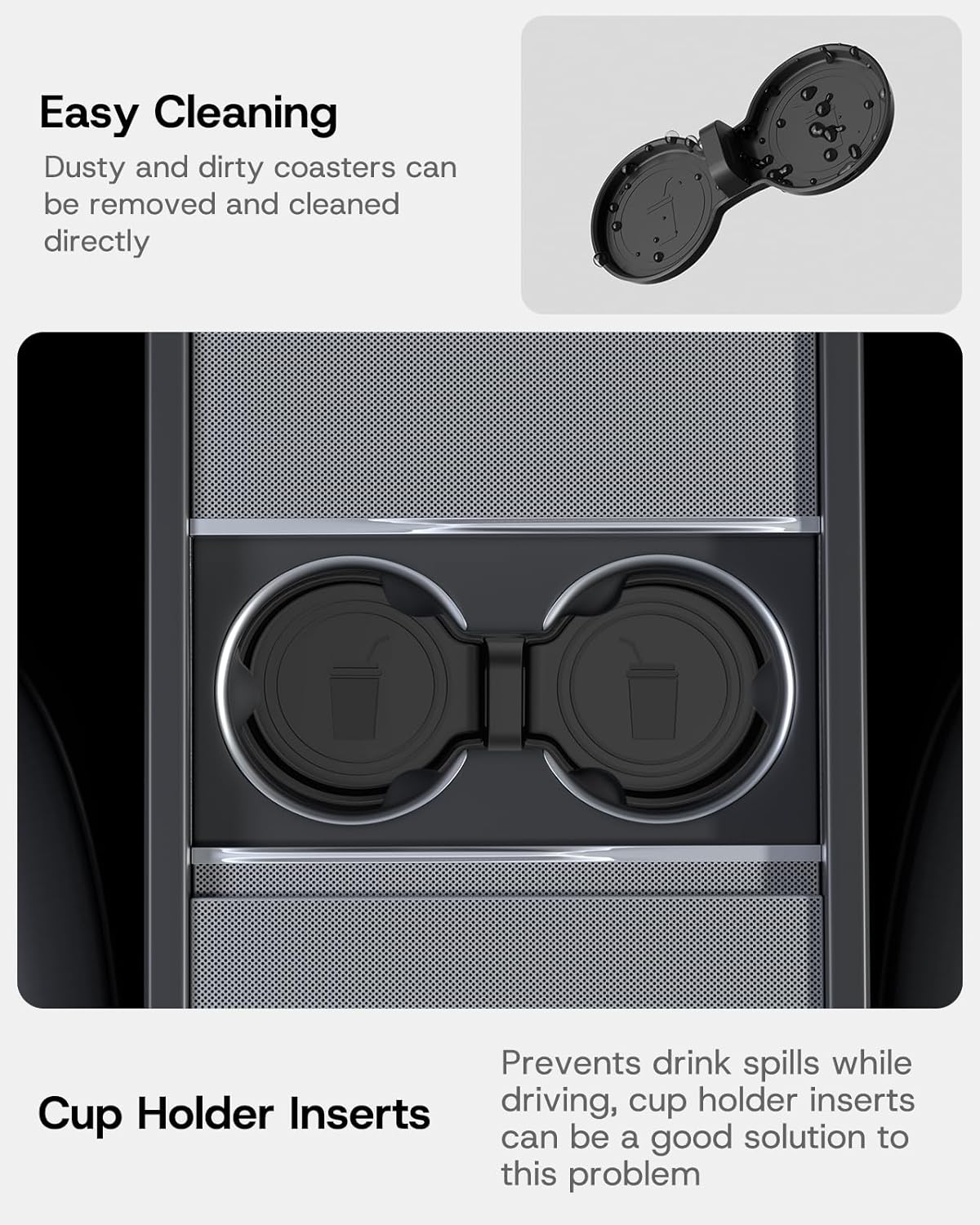 2025 Upgrade Center Console Organizer Tray for Tesla New Model Y Juniper & Model 3 Highland Accessories [PC + Silicone Lining Non-Slip & Wear-Resistant & Easy to Clean]