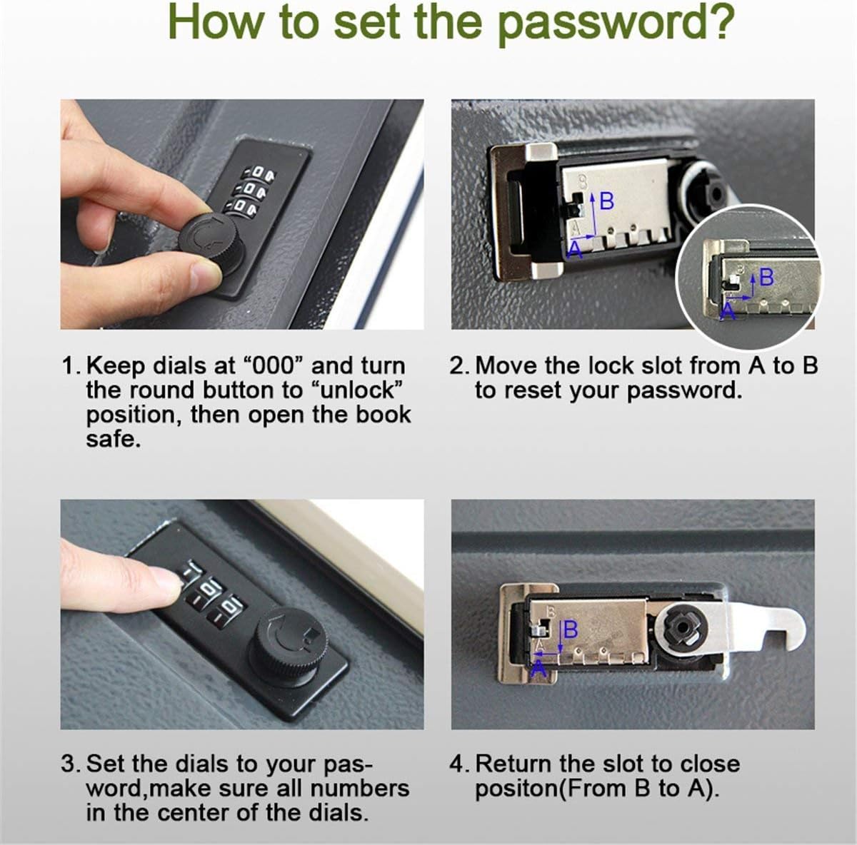 Real Paper Transfer Book Safe, Hollow with Secret Hidden Compartment, Combination Lock, 8.7"×6"×2" (Paris-Combination)