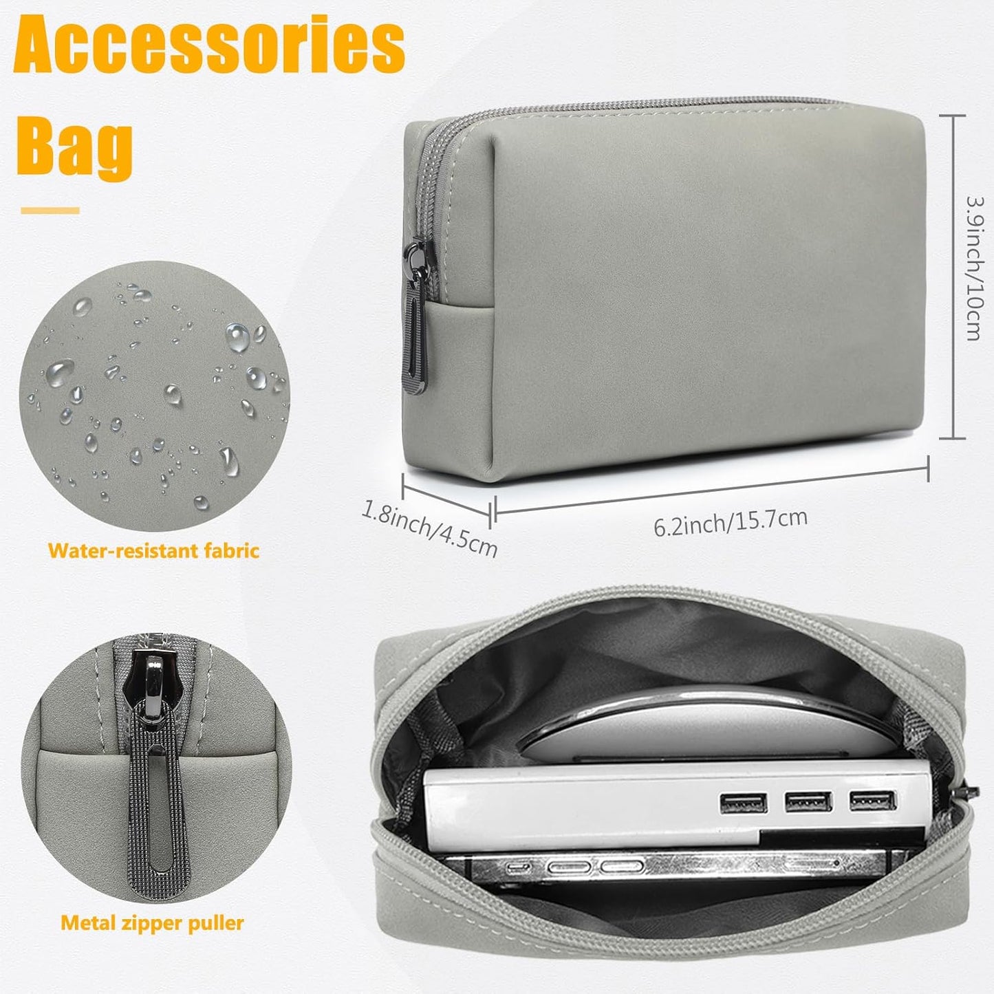 HYZUO 13 Inch Laptop Sleeve Case with Stand for 2025-2018 MacBook Air 13 M4 M3 M2 M1, 2025-2016 MacBook Pro 13 M2 M1, 13" iPad Pro/Air, Surface Pro 11/10/9, XPS 13, with Pouch, Light Gray