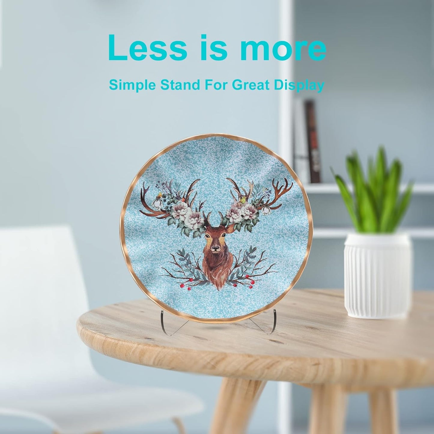 Boloyo 60-Degree Angle Acrylic Plate Display Stand , 4.5 Inch 2PC Clear Acrylic Display Holder Easel Base for Home Office Kitchen School Art Display