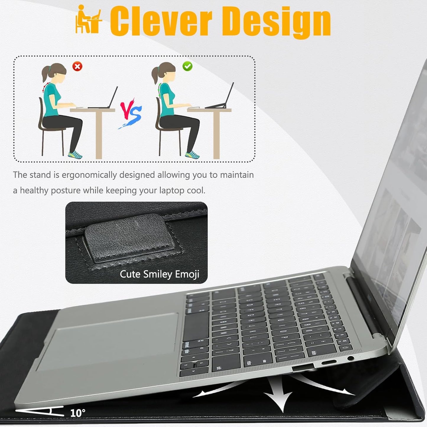 HYZUO 13.3-14 Inch Laptop Sleeve Case with Stand Feature for MacBook Pro 14 M5/M4/M3/M2/M1 2026-2021, MacBook Pro/Air 13.3, 13.5" 13.8" Surface Laptop, HP Spectre X360 13/14, Black