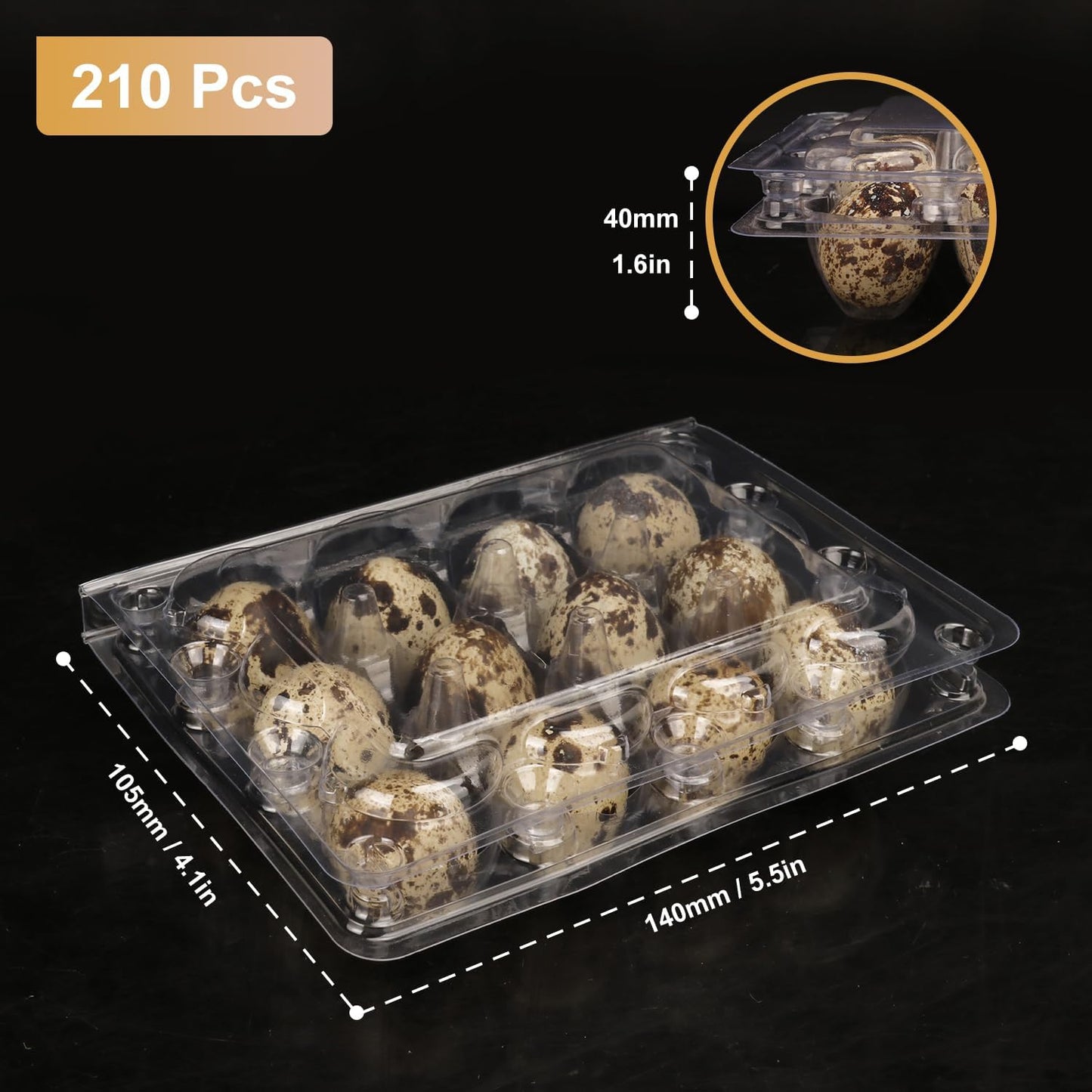 200 Pack Quail Egg Cartons, Clear Plastic Quail Egg Trays, Holds up to 12 Quail Eggs Securely - Your Ultimate Small Eggs Carton Holders for Bulk Storage and Display