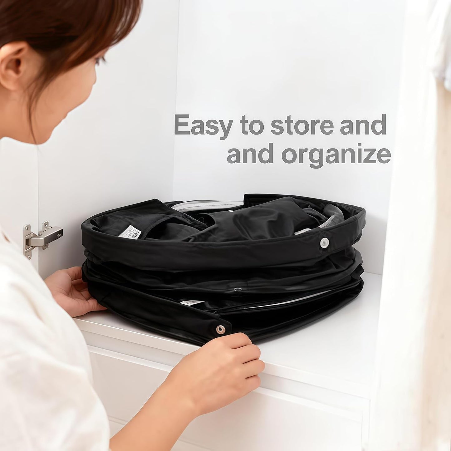 17L Cleaning Caddy With Handle, Foldable Storage Cleaning Product Organizer, Cleaning Caddy Organiser, Outdoor Camping，Portable Multifunctional Cleaning Bucket tool Bag Organizer (black)