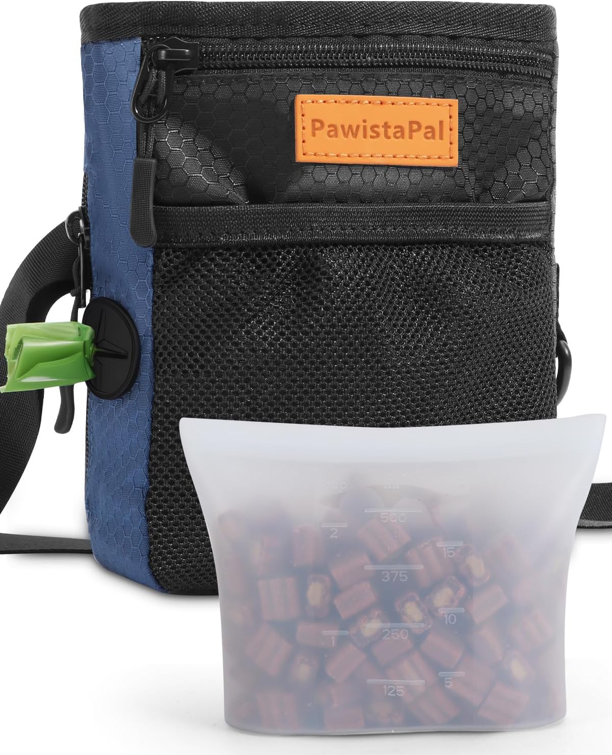 Dog Treat Pouch for Pet Training, 2-Cup Puppy Treat Holder with Silicone Liner, Magnetic Training Bag for Trainers
