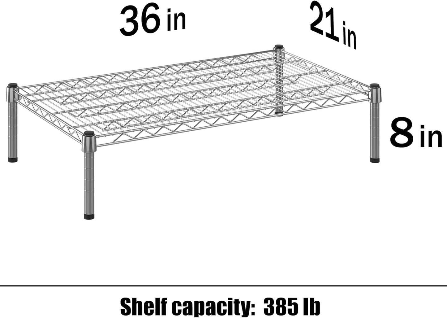 21" Deep x 36" Wide x 8" Height Wire Shelving Kit | 1-Tier | NSF Commercial Storage Rack Unit