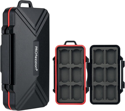 PROfezzion 24 Slots SD Card Holder, Water-Resistant & Anti Shock Designed for SD Card Case, Memory Card Case for 12 SD/SDHC/SDXC Cards Storage &12 CFexpress Type-A for Sony Camera