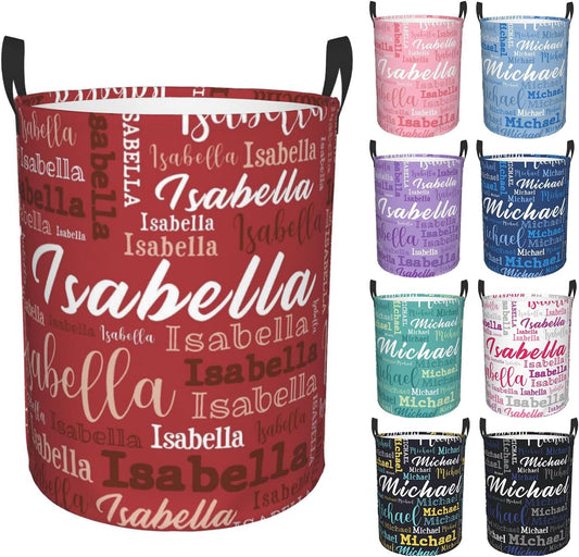 Custom Name Laundry Hamper, Personalized Laundry Baskets with Name for Boys Girls Women Men, Customized Collapsible Dirty Clothes Hamper Easy Storage Gifts for Bedroom Bathroom Living Room