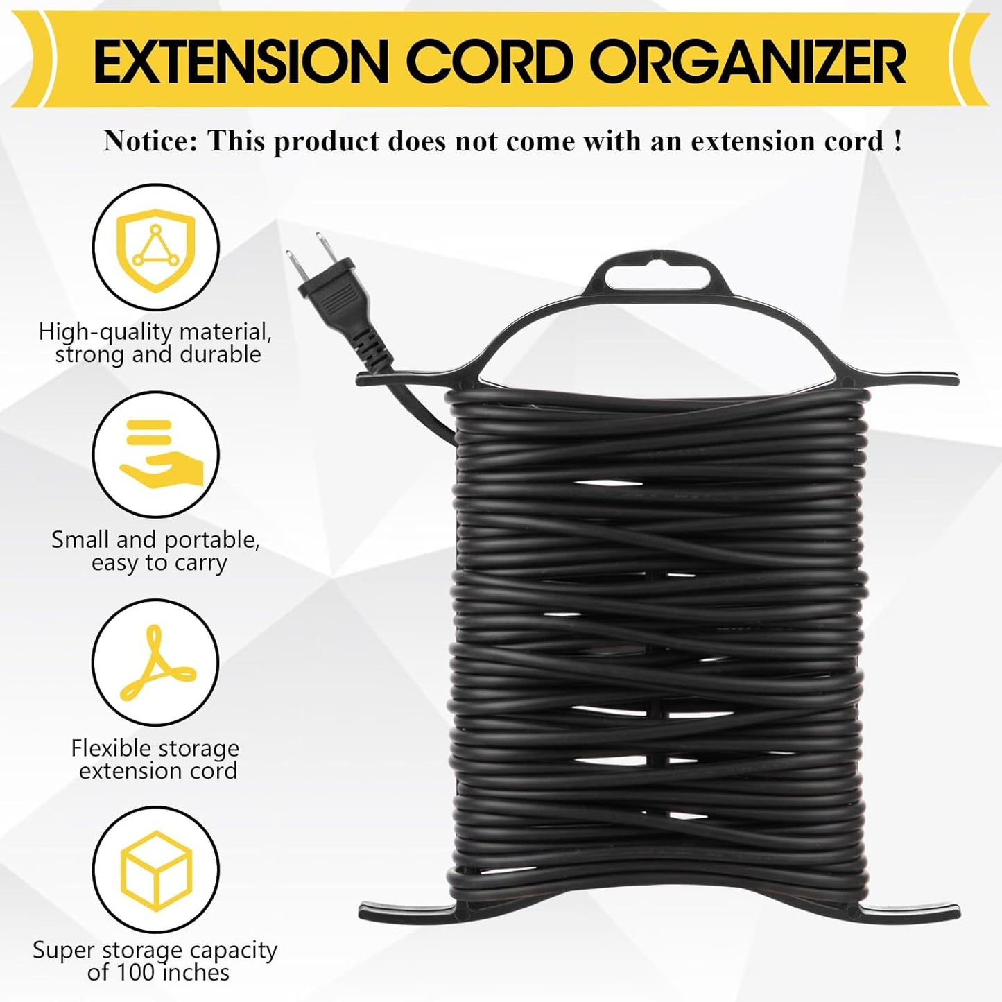Ripeng 6 Pcs Extension Cord Storage Reel, Portable Cord Holder with Handle, Christmas Lights Storage, Black Hose Organizer Wrap-Holds, H-Frame Reel Outdoor