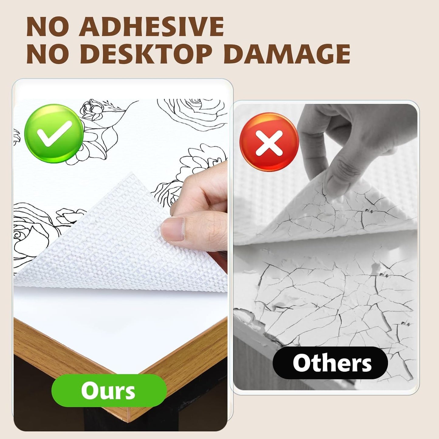 Shelf Liners for Kitchen Cabinets 12in x 20FT Non Adhesive Drawer Liner Black and White Floral Thickened Shelf Liner Paper Strong Non-Slip Easy to Clean for Tool Box with Knife and Tape Measure