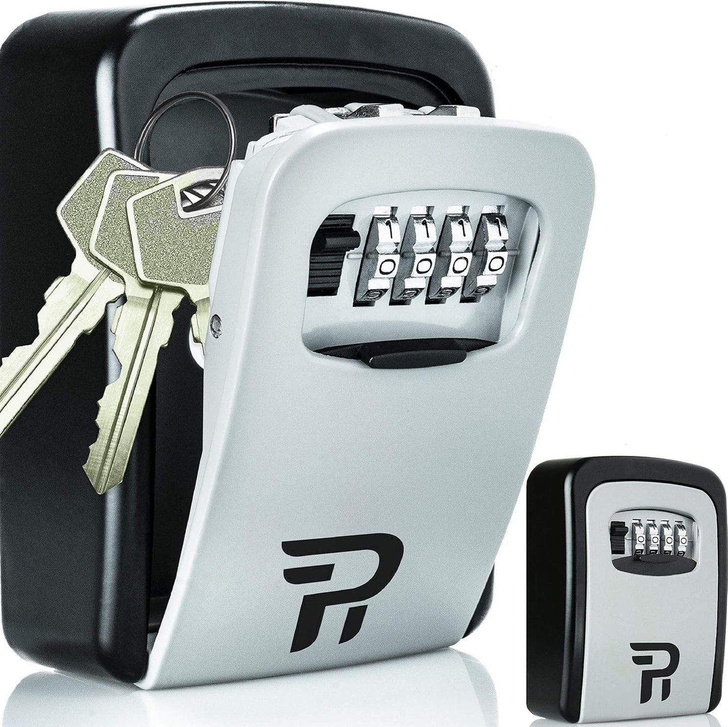 RUDY RUN Key Lock Box for Outside - Wall Mount Combination Lockbox for House Keys Outdoor