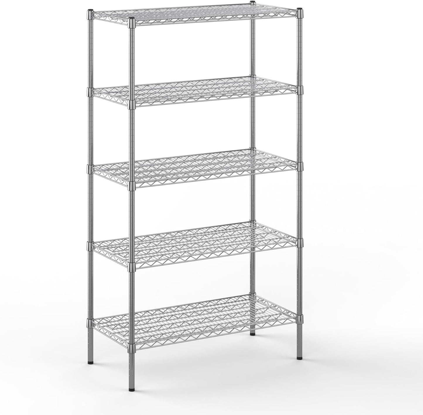 18" Deep x 36" Wide x 64" Height Wire Shelving Kit | 5-Tier | NSF Commercial Storage Rack Unit