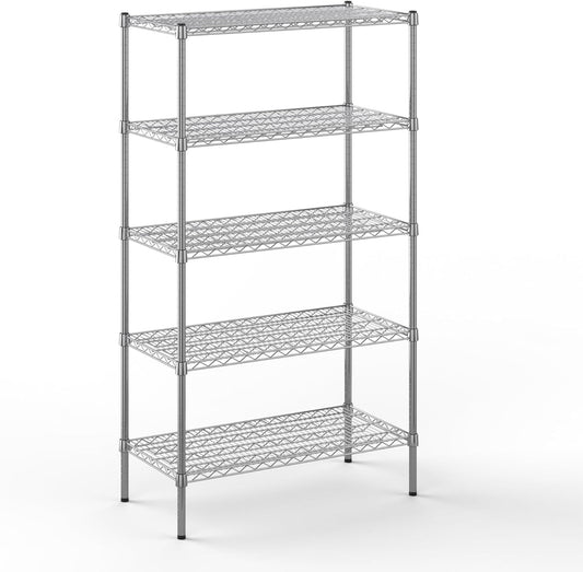 18" Deep x 36" Wide x 64" Height Wire Shelving Kit | 5-Tier | NSF Commercial Storage Rack Unit