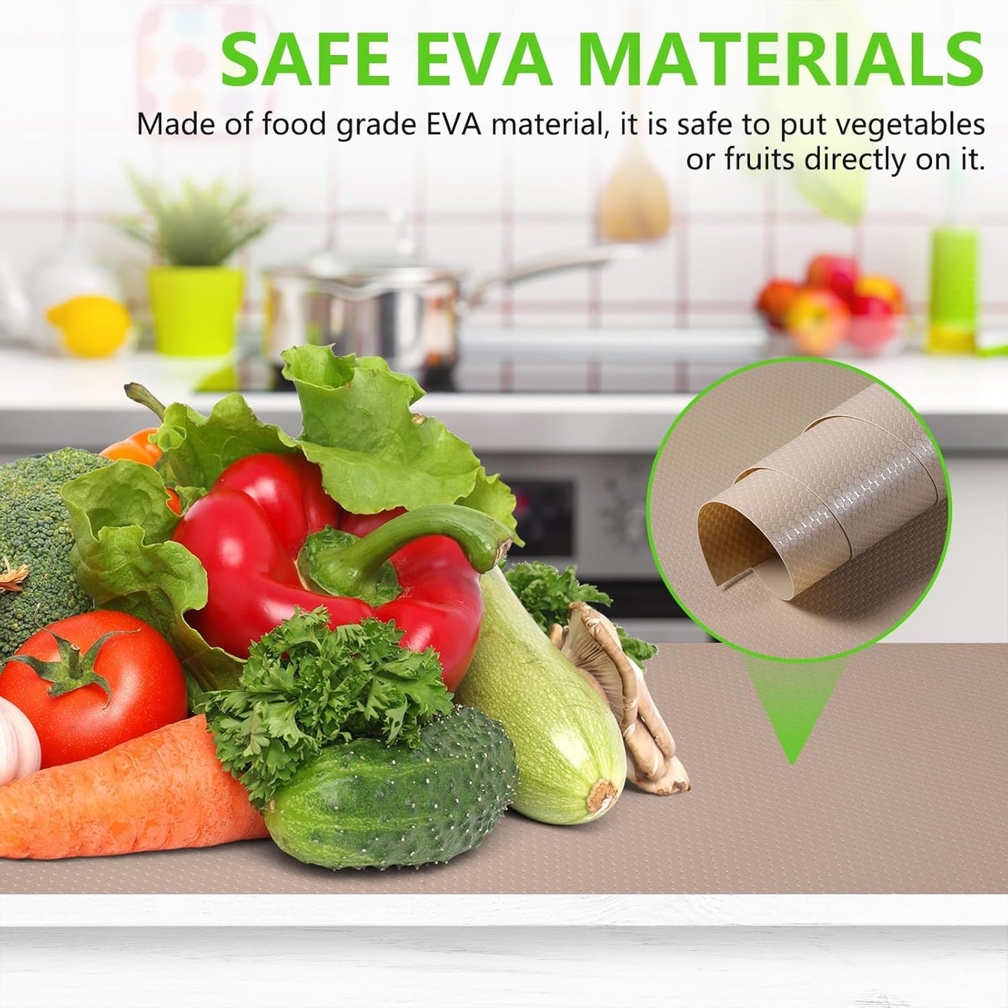 Beige Shelf Liners for Kitchen Cabinets Non Adhesive Drawer Liner for Bathroom Waterproof Refrigerator Liners for Shelves Fridge Plastic Mats Cabinet Cupboard Liner 11.8 x 393.7 Inches