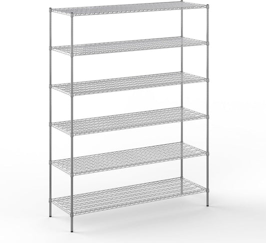 24" Deep x 72" Wide x 96" Height Wire Shelving Kit | 6-Tier | NSF Commercial Storage Rack Unit