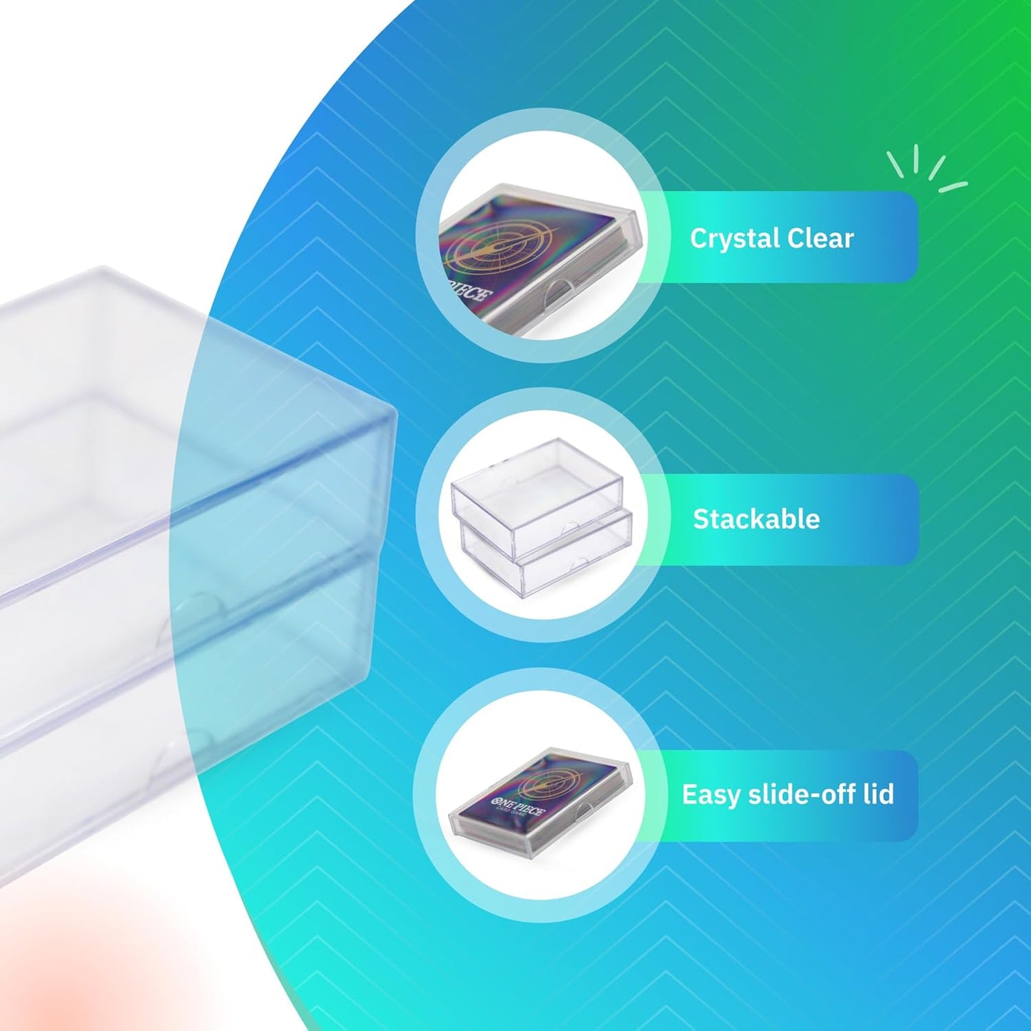 20 Pack Clear Acrylic Card Storage Boxes with Lids – 3 1/2" L x 2 1/2" W x 1" H Baseball Card Storage Box, Sports Card Boxes, Magic Card Storage Box and Playing Card Case – Made in USA