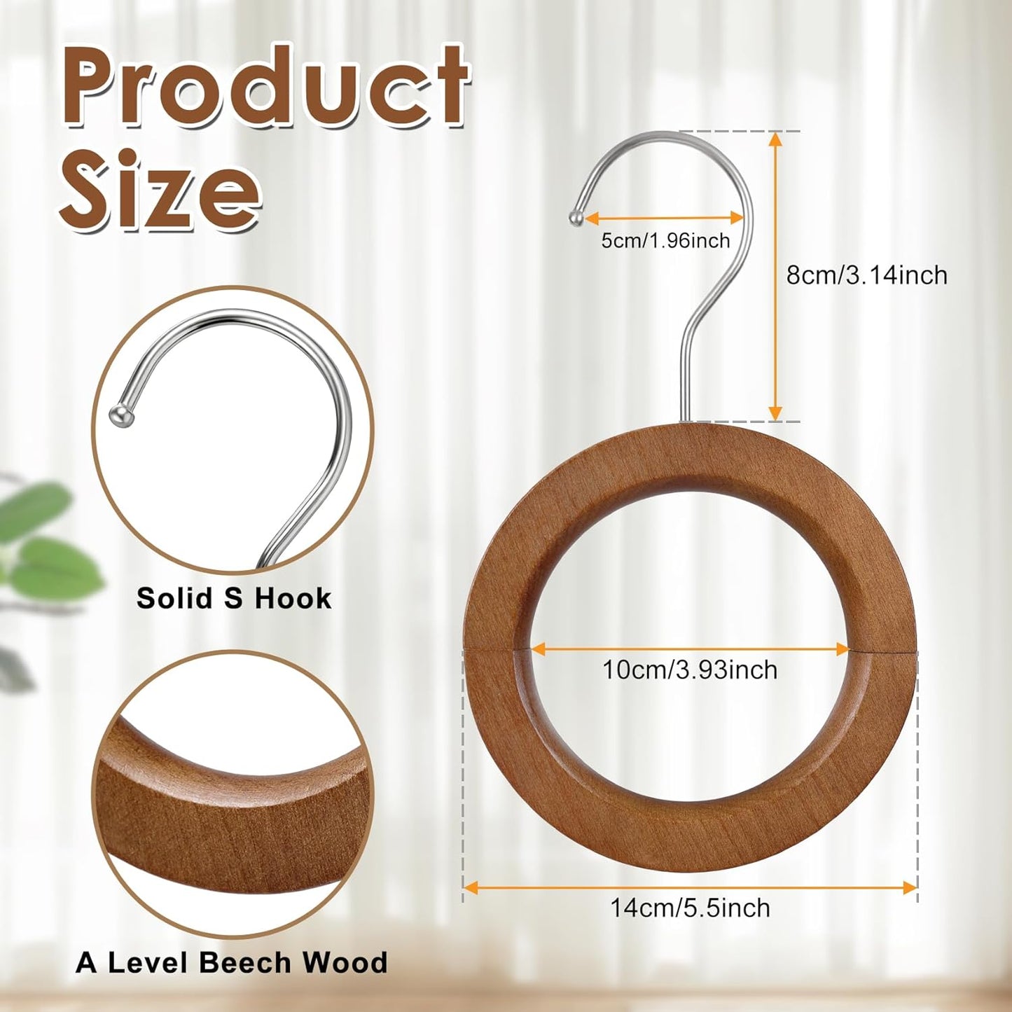 Wood Hat Organizer for Baseball Caps,Magnetic Hat Rack,Belt Hanger for Closet, Multipurpose Closet Hangers for Belts Ties Tank Tops