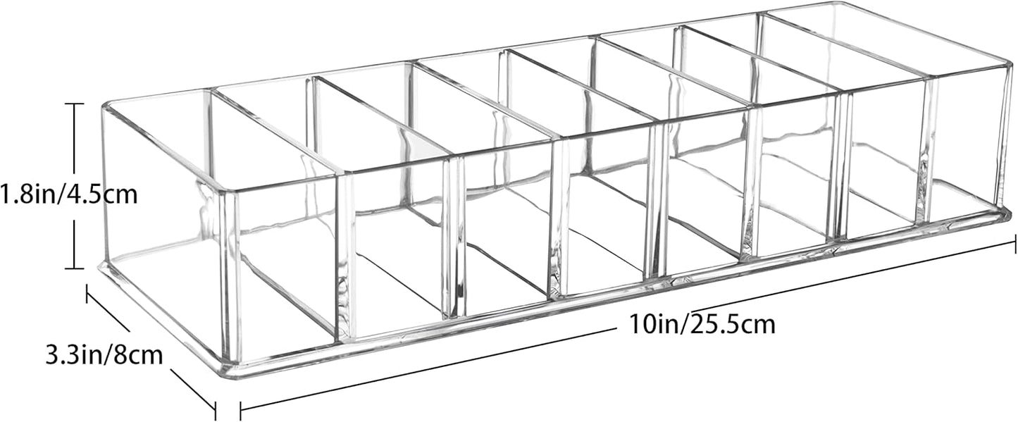 Detachable Makeup Organizer, 8 Compartments Acrylic Cosmetic Storage Jewelry Display Boxes, Clear Drawer Organizers Case for Dresser Vanity Bathroom Kitchen