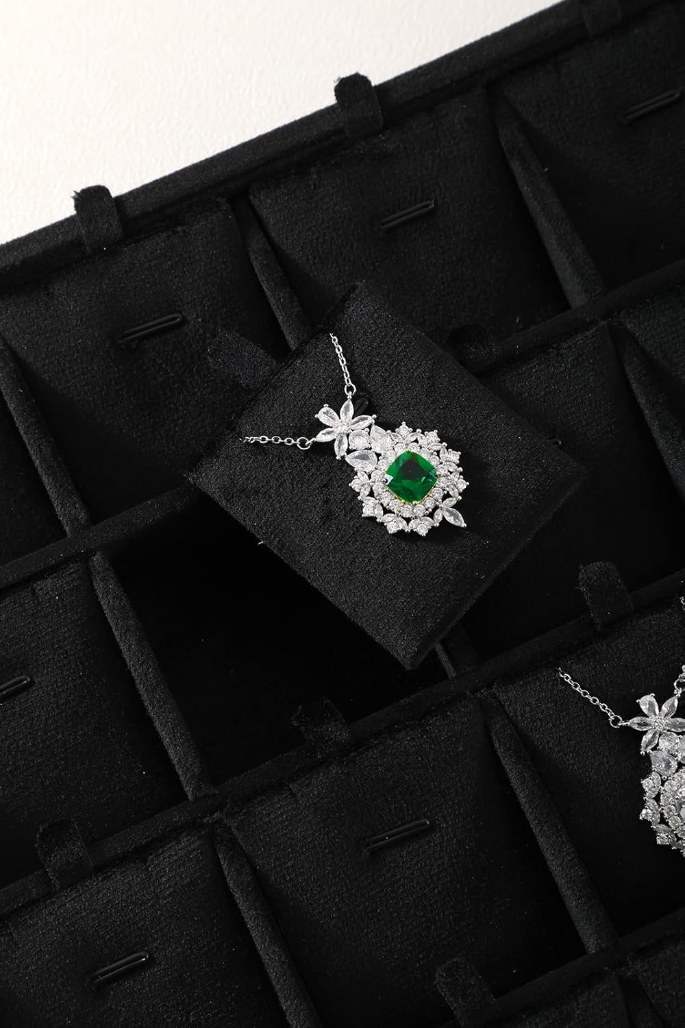 Stackable Jewelry Trays, Velvet Earring Box,Premium Necklace Box,Luxury Jewelry Display Case,Black Pendant Trays