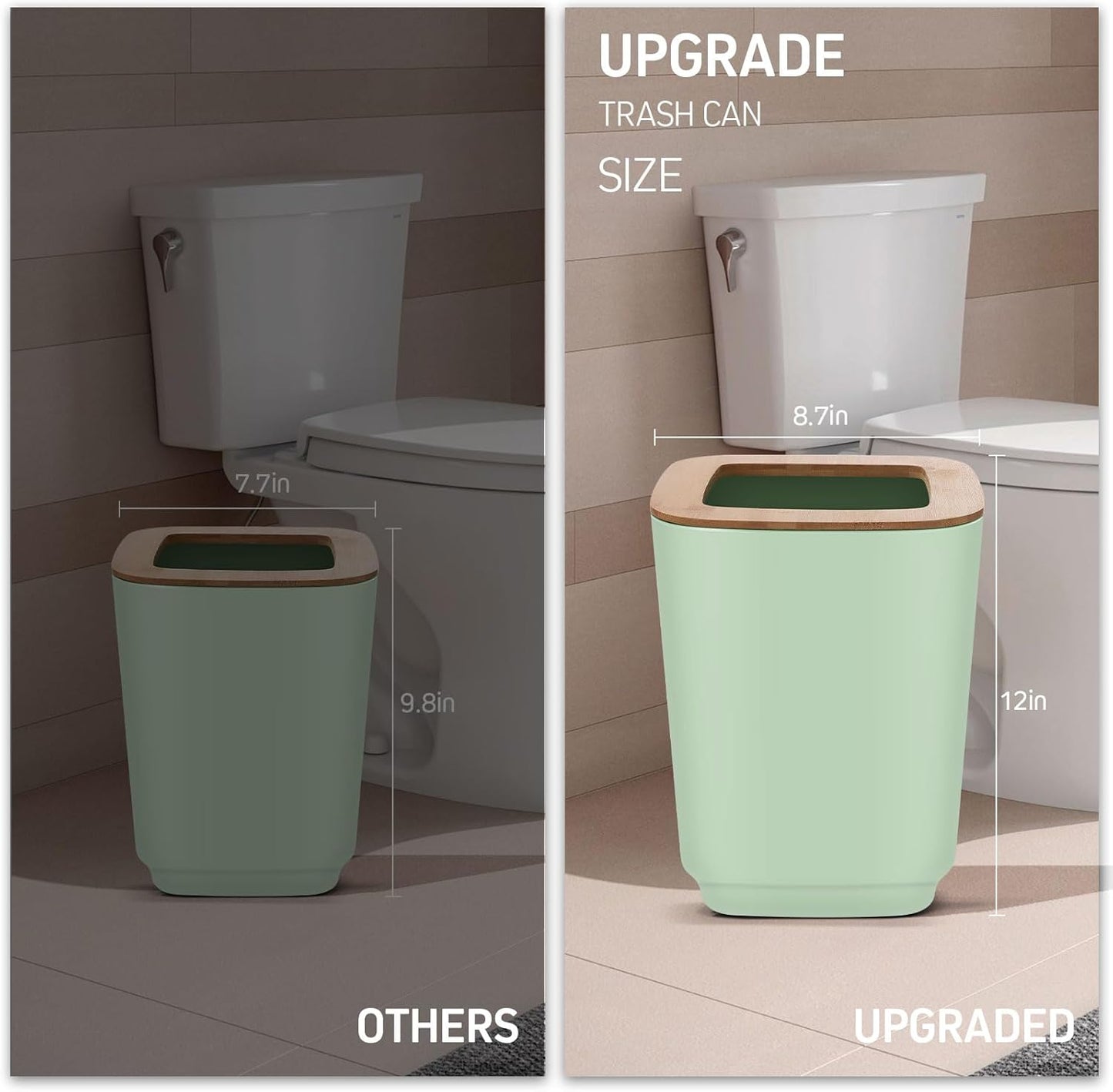 IMAVO Bathroom Accessories Set,Green Bathroom Set,11 Pieces Bathroom Accessory Set,Trash Can for Bathroom Accessories Décor and Housewarming Gifts