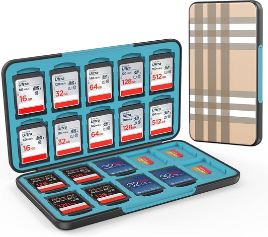 HEIYING Memory Card Case for SD/TF Cards,Portable SD Card Holder Storage Case Compatible with 20 SDXC SDHC and 20 TF Cards Slots