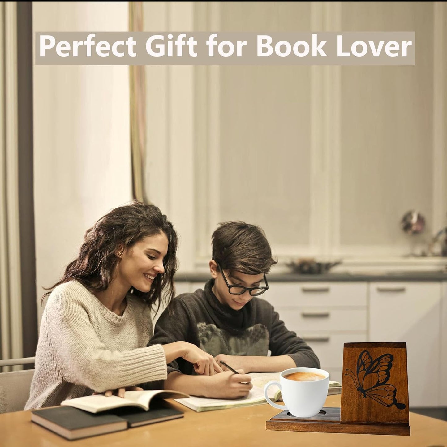 Triangle Book Holder, Book Nook Reading Valet, Book Rest Stand for Book Lovers Birthday Gifts, Christmas Gifts Wood Book Valet for Book Lovers