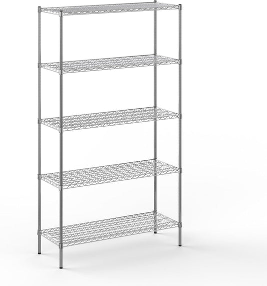 18" Deep x 48" Wide x 86" Height Wire Shelving Kit | 5-Tier | NSF Commercial Storage Rack Unit