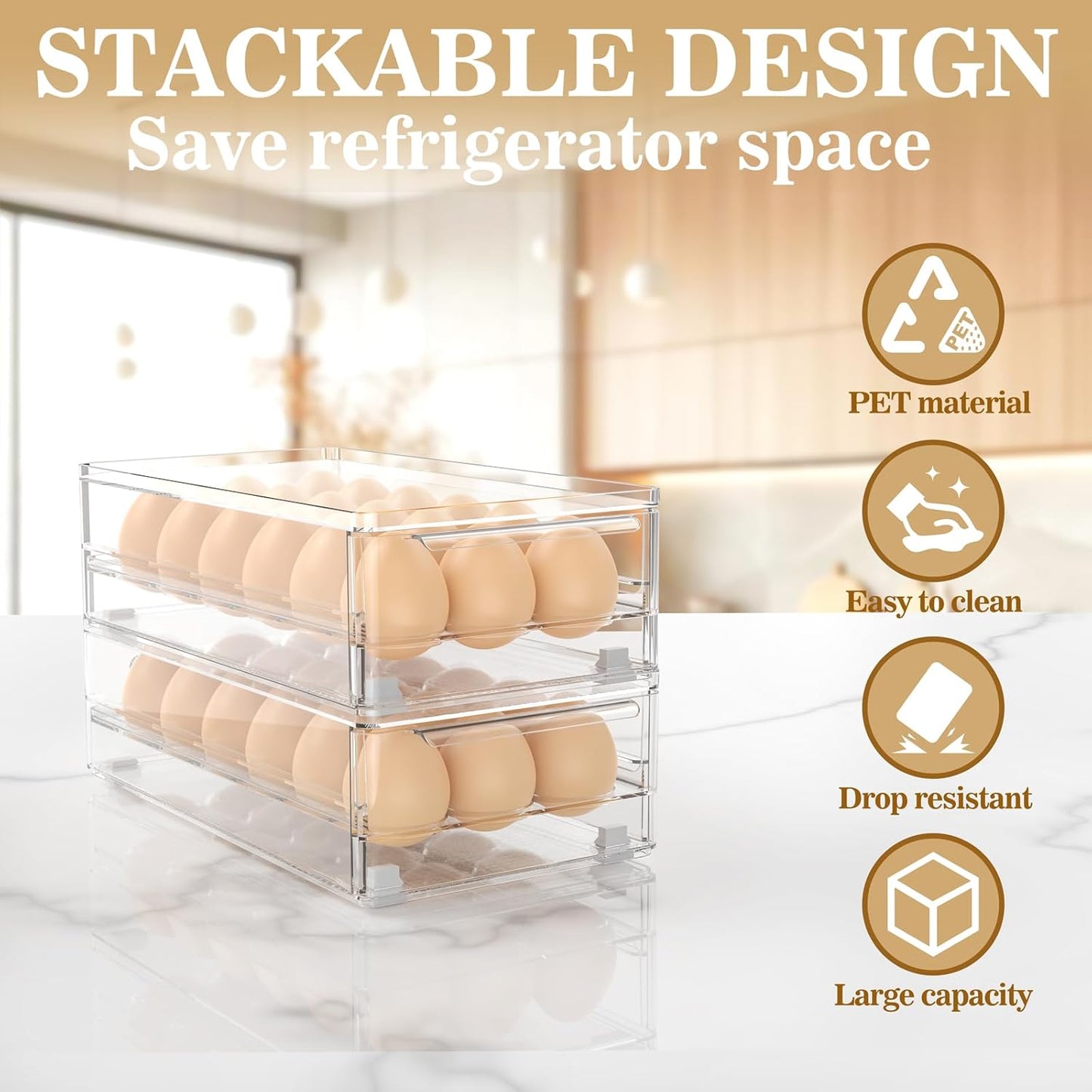 Acrylic Egg Box Transparent 18 and 36 Pack Storage for Refrigerator Kitchen Storage Size: 13.3 * 4.7 * 3.9 inches (1 pack)