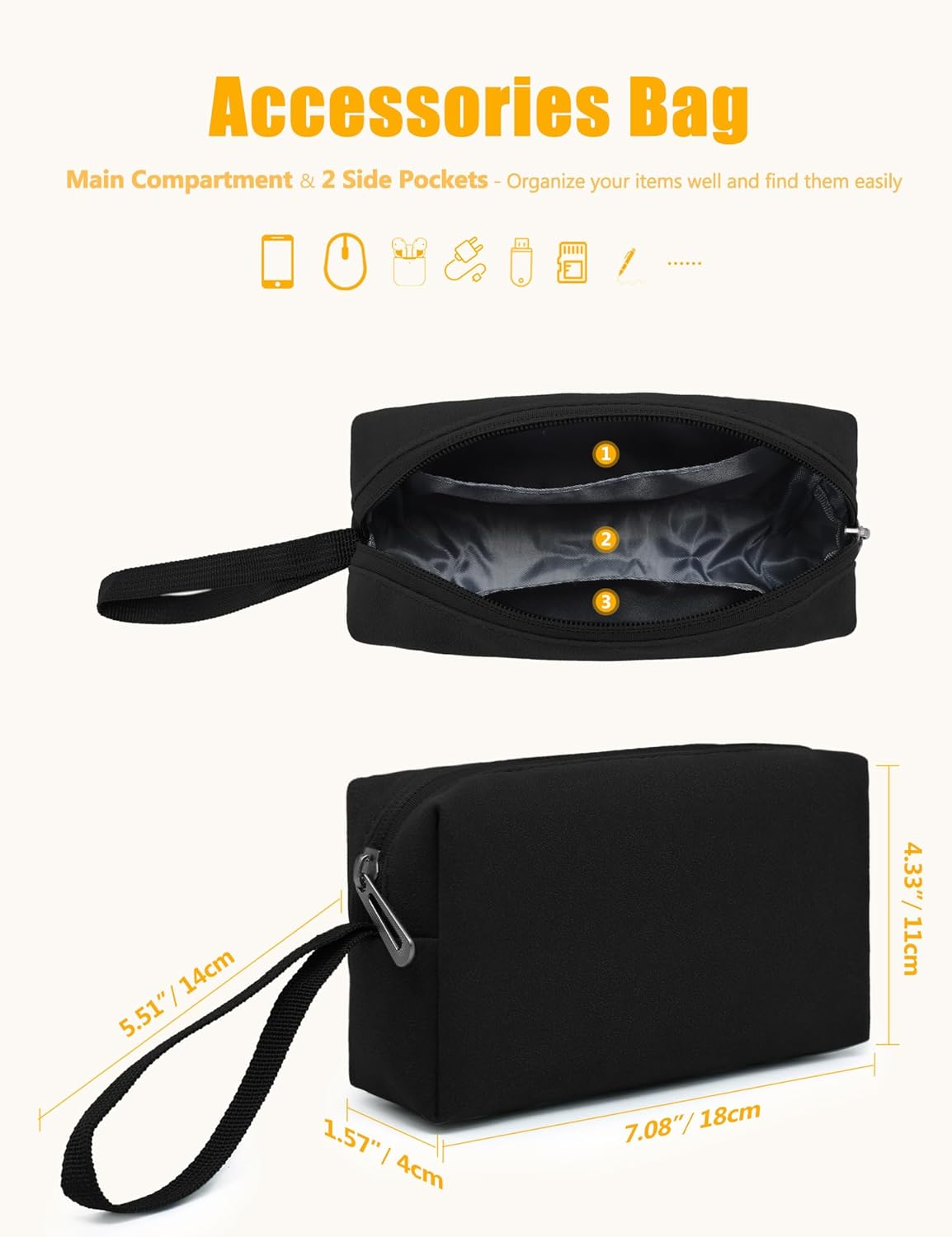HYZUO 13.3-14 Inch Laptop Sleeve Case Bag with Adjustable Stand for MacBook Pro 14 M5/M4/M3/M2/M1 Pro/Max 2026-2021, MacBook Air/Pro 13.3, 13.8-13.5 Surface Laptop, with Pouch, Black