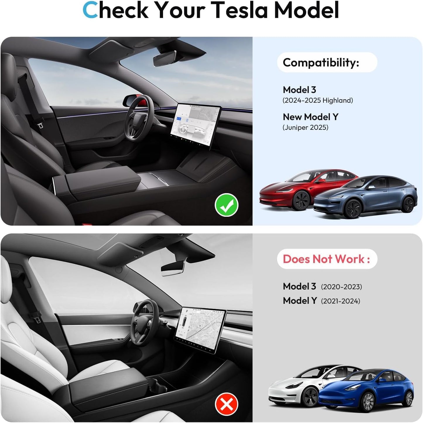 Center Console Organizer Tray for Tesla New Model Y Juniper Accessories 2025 2026(Material PC Superior), Cup Holder, Hidden Storage Box & Armrest Drawer Organizer
