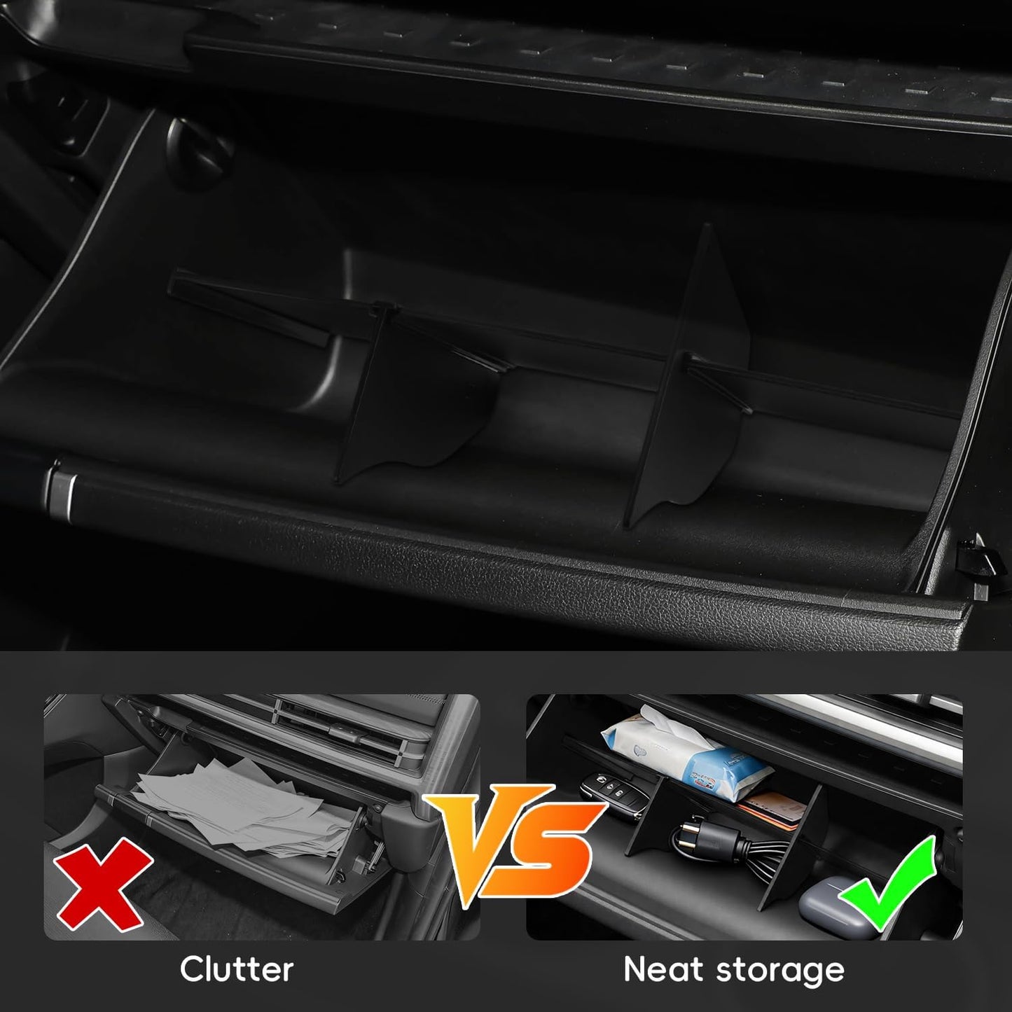 MARCHFA Center Console Glove Box Divider Organizer Compatible for 2024 2025 2026 Hyundai Santa Fe Accessories Console Divider Organizer