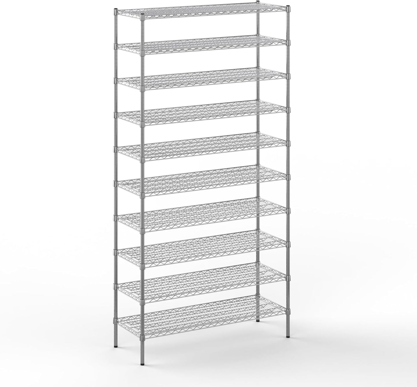 18" Deep x 48" Wide x 96" Height Wire Shelving Kit | 10-Tier | NSF Commercial Storage Rack Unit