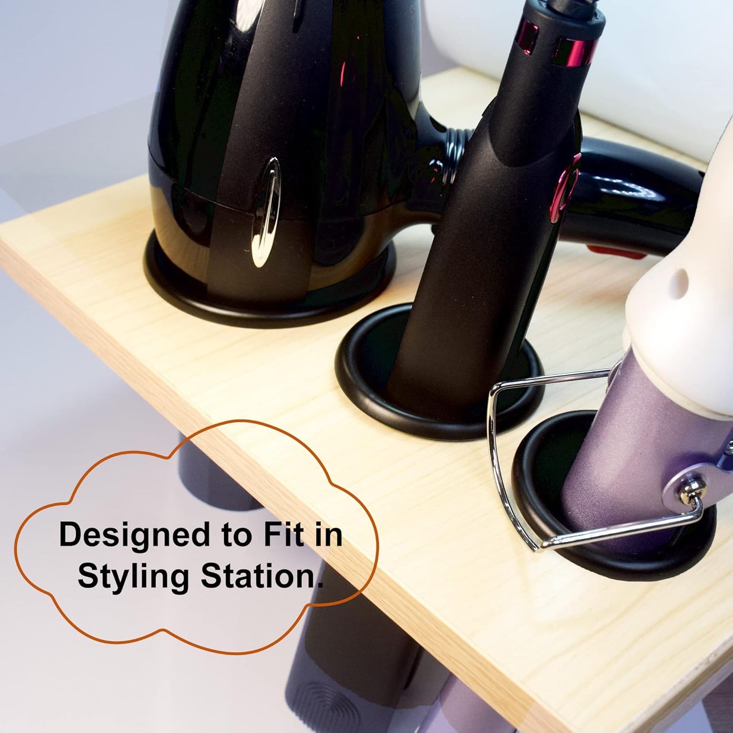 Salon Hair Styling Station Dryer Curling Iron Appliance Hot Iron Holder Tube Package Salon Station Organizer Hot Iron Holder Tube 3inch and 2pcs 2inch Open End