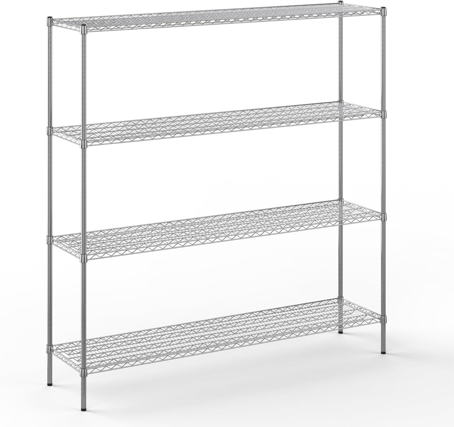 18" Deep x 72" Wide x 74" Height Wire Shelving Kit | 4-Tier | NSF Commercial Storage Rack Unit