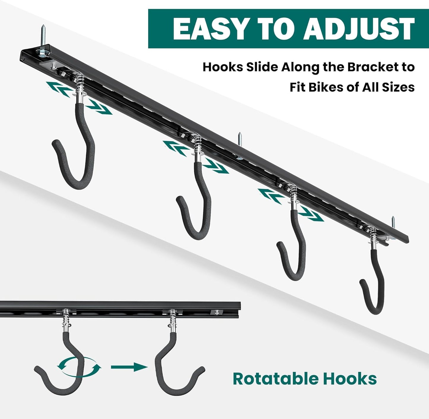 EVERHANGER Ceiling Bike Storage Racks for Garage, Indoor Bike Storage Hanger with Adjustable Bike Hooks for 4 to 8 Bikes